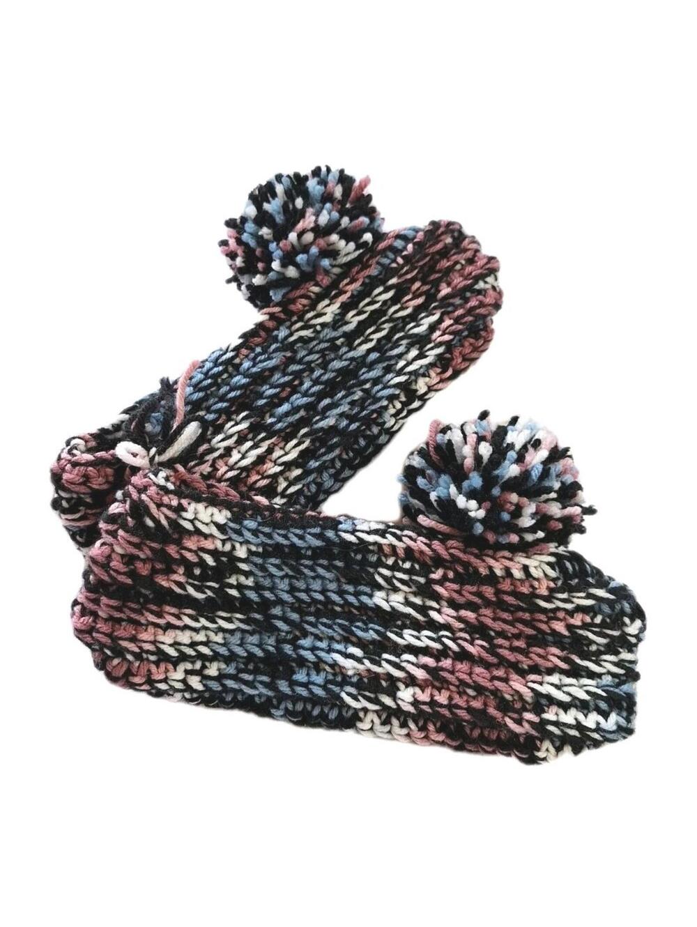 NEW Handmade Knitted Slippers with Pom Poms OOAK Granny Made
